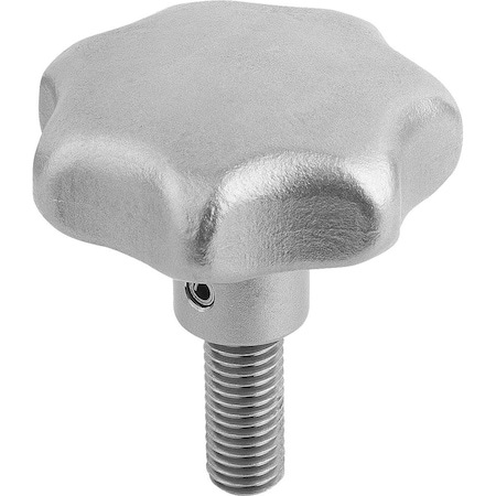 Kipp Star Grip, Form:L To DIN6336 M10X30, D1=50, H=34, Stainless Steel Blasted, Comp:Stainless Steel K0150.650103X30